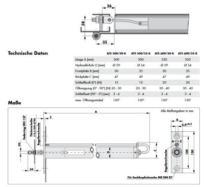 Rohrtürschließer ATS 500/30 K, A